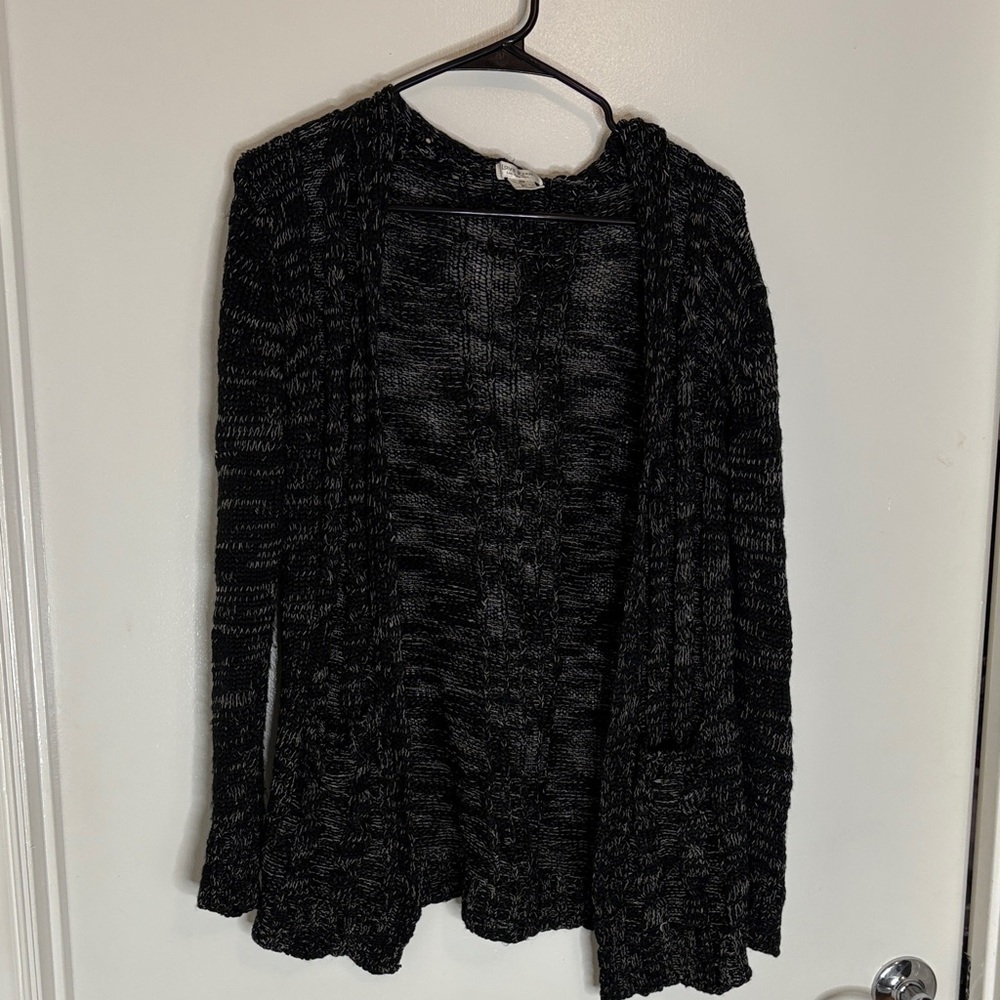 Chic Black and Gray Women's Cardigan